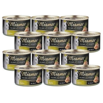 Miamor Feine Filets in želé - mokré krmivo pre mačky s kuracím mäsom 12x100 g konzerva