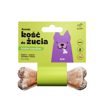 AZANKI Žuvacia kosť s hmyzom a kokosom pre psov S/M 12 cm