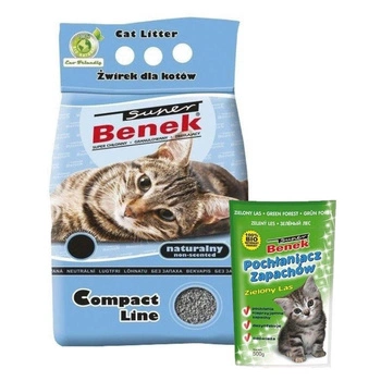 Super Benek Compact Natural 10l & Pochłaniacz Zapachów Zielony Las 450g