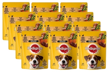 PEDIGREE Adult sáčok 12x100g - vlhké krmivo pre psov s kuracím mäsom a zeleninou v omáčke