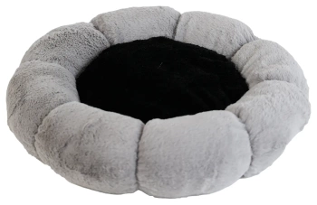 Okrúhla posteľ pre domáce zvieratá UNIQ PETS FLOWER sivá S 36x36x8 cm