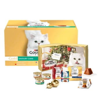 Purina Gourmet Gold Savory Cake krmivo pre mačky 48 x 85 g + Adventný kalendár Purina® Gourmet™