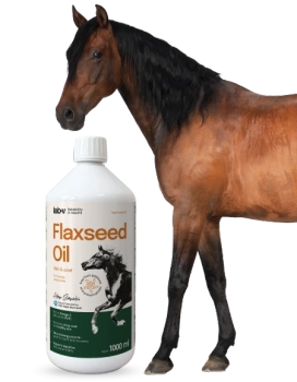 Lab-v Ľanový olej - 100% ľanový olej lisovaný za studena pre kone 1000 ml