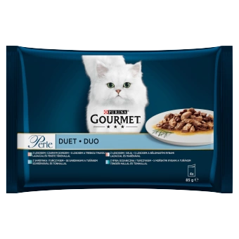 GOURMET Perle krmivo pre dospelé mačky Meat Duet 4x85g