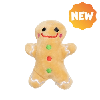 UNIQ PETS PLYŠOVÁ HRAČKA PRE MAČKU PURRNIP perníkový mužík s mačacou mätou 7x6cm