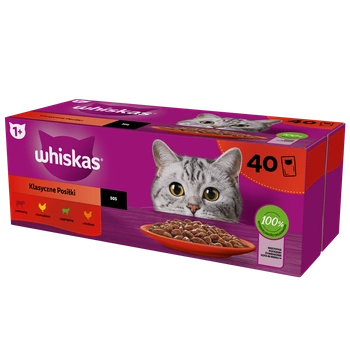 WHISKAS klasický výber v šťave pre dospelé mačky 40x85g