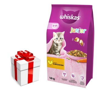 WHISKAS Junior chicken 14kg + prekvapenie pre mačku ZDARMA