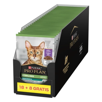 Purina Pro Plan Sterilized s kačicou pre mačky 26x85g (18+8 ZDARMA)