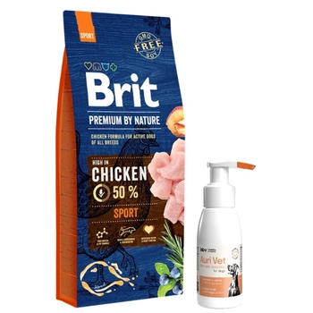 BRIT Premium By Nature Sport 15kg &  Prípravok na starostlivosť o uši pre psov 75 ml