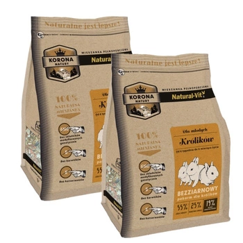 KORONA NATURY Natural-Vit krmivo pre králiky junior 2x750g