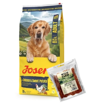 JOSERA Medi/Maxi Kuracie a sladké zemiaky 12,5 kg & WILD FARM jahňacie filet 500g pre psa