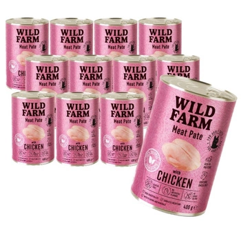 WILD FARM Pate Chicken 12x400g - bezlepkové krmivo pre mačky
