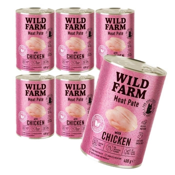 WILD FARM Pate Chicken 6x400g - bezlepkové krmivo pre mačky