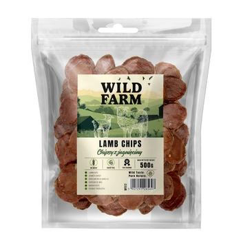 Psí maškrta WILD FARM Jahňacie chipsy 500g