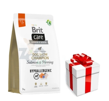 BRIT CARE Dog Hypoallergenic Dog Show Champion Salmon & Herring 3kg + prekvapenie pre vášho psa ZDARMA
