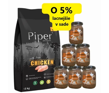 DOLINA NOTECI Piper Animals s kačkou 12 kg + Krmivo pre mäso Leopold 6x500g