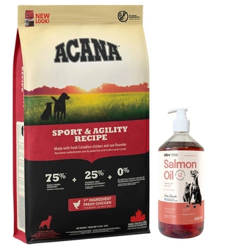 ACANA HERITAGE Sport & Agility 11,4kg & LAB V Lososový olej 1000ml