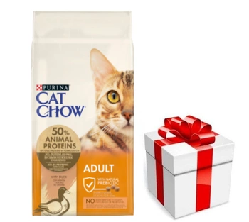 PURINA Cat Chow Adult Duck krmivo 15kg + prekvapenie pre mačku ZDARMA