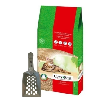 JRS Cat's Best Original Kočkolit 40 l + Priehľadná štrková lopata pre mačky