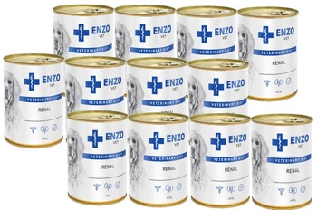 ENZO VET Renálna diéta pri ochorení obličiek s hovädzím mäsom pre psov 12x400g