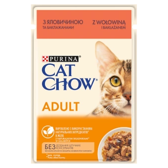 PURINA Cat Chow Adult Cat Food s hovädzím mäsom a baklažánovým želé 85g