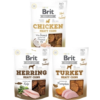 BRIT Jerky Snack Meaty Coins Mix príchutí 3x80g