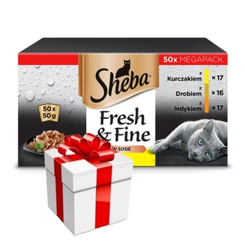 SHEBA vrecúško 50x50g Fresh & Fine + PREKVAPENIE PRE MAČKU