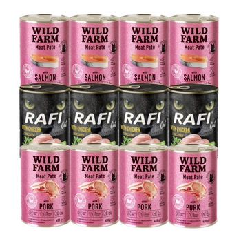 RAFI Cat Adult + WILD FARM Pate Mix 12x400g