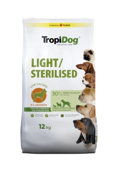 TROPIDOG Premium light/sterilizovaný 12 kg