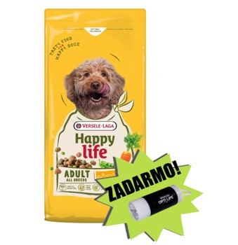 VERSELE-LAGA Happy Life Adult s kuracím mäsom 12,5 kg - krmivo pre dospelých psov s kuracím mäsom + Dávkovač vrecúšok na hovienka s baterkou ZADARMO!
