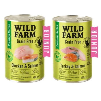 WILD FARM Premium Grain Free MIX OF FLAVORS 6x400g - krmivo bez obilnín pre mačiatka