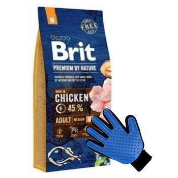 BRIT Premium By Nature Adult M 15kg + ZADARMO česacia rukavica!
