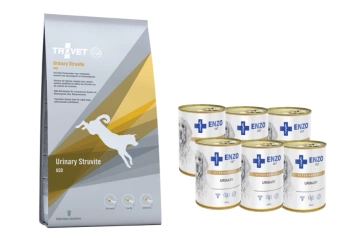 TROVET ASD Urinary Struvite 12,5kg + ENZO VET Urinary na ochorenia močových ciest s kuracím mäsom pre psov 3x400g