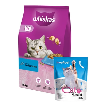 Whiskas granule s tuniakom 14 kg + CAT SAND 3,8l