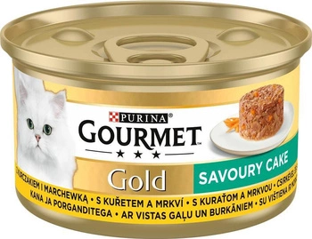 Purina Gourmet Gold Savoury Cake s kuracím mäsom a mrkvou 85g