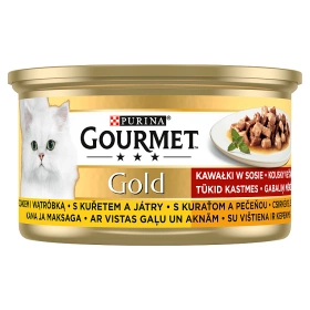 Purina Gourmet Gold kuracie mäso/pečeň v omáčke 85g
