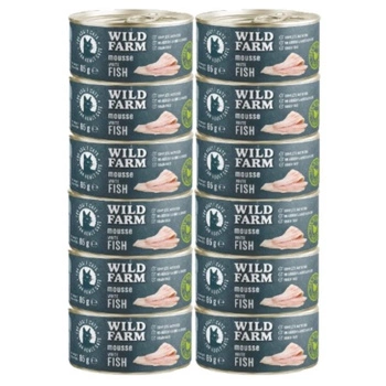 WILD FARM Mousse White Fish 12x80g - pena pre mačky bez obilnín