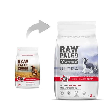 Vetexpert RAW PALEO ULTRA BEEF PUPPY MEDIUM/LARGE 2KG