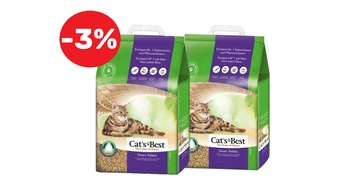 JRS Cats Best Nature Gold - podstielka pre dlhosrsté mačky 2x20l / 10kg - 3%
