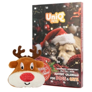 Adventný kalendár UNIQ PETS v limitovanej edícii pre psy a mačky & PLYŠOVÁ HRAČKA PRE MAČKU PURRNIP hlava soba s mačacou mätou 7x6cm