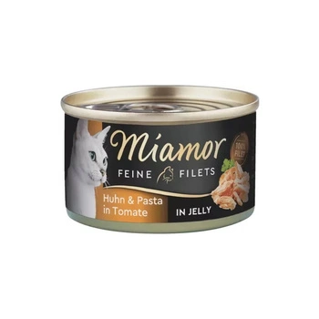 Miamor Feine Filets in želé - mokré krmivo pre mačky kuracie mäso s cestovinami 100g konzerva