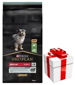PRO PLAN Sensitive Digestion krmivo pre šteňatá s vysokým obsahom jahňacieho mäsa 12kg + Prekvapenie pre psa zadarmo!