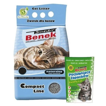Benek Super Compact Natural 25l & Pohlcovač zápachu Zielony Las 450g
