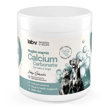 Lab-v Uhličitan vápenatý – Prirodzený zdroj vápnika pre psy a mačky 250 g