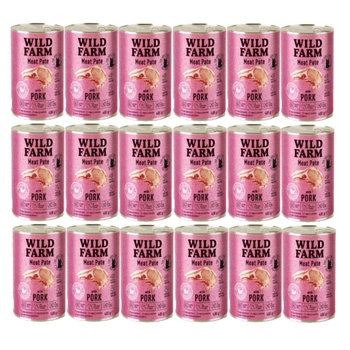 WILD FARM Pate Pork 18x400g - bezlepkové krmivo pre mačky