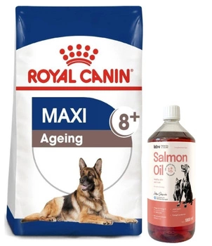 ROYAL CANIN Maxi Ageing 8+ 15kg + LAB V Lososový olej pre psov a mačky 1000ml