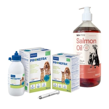 Virbac Pronefra 60ml & Lososový olej Lab-V 1000 ml