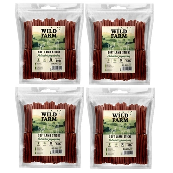 Jahňacie tyčinky WILD FARM 4x500g psia maškrta