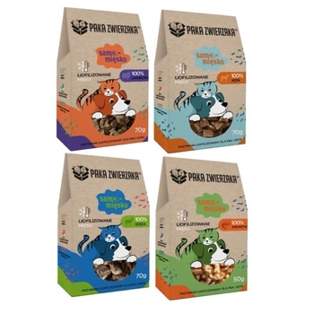 Paka Zwierzaka Lyofilizované maškrty Mix príchutí 4x70g