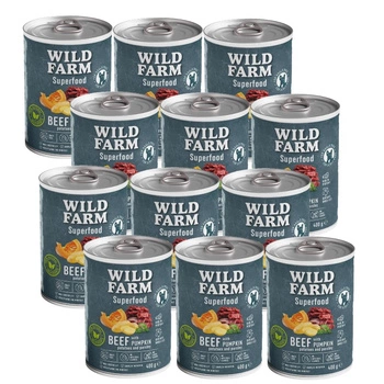 Wild Farm Superfood Beef 12x400g krmivo pre psov bez obilnín